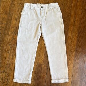 Mayoral light khaki cotton/linen blend boys dress pants, size 5